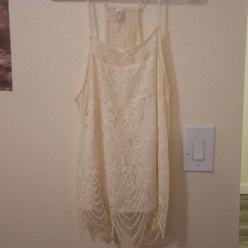 Cream lace tank top